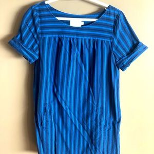 Anthropologie HD in Paris blue striped dress
